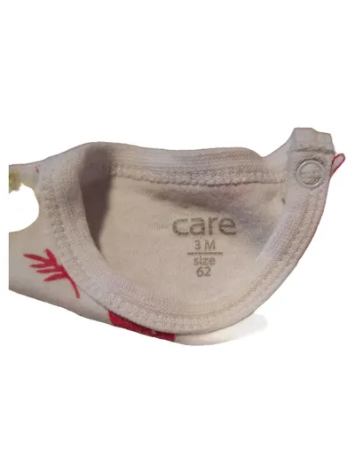 Care Baby Body Langarm Gr. 62 Weiß Fruchtmuster Mädchen 100% Baumwolle