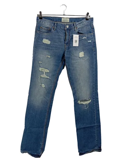 Aéropostale Destroyed Jeans Damen Straight Leg W32 Blau Distressed