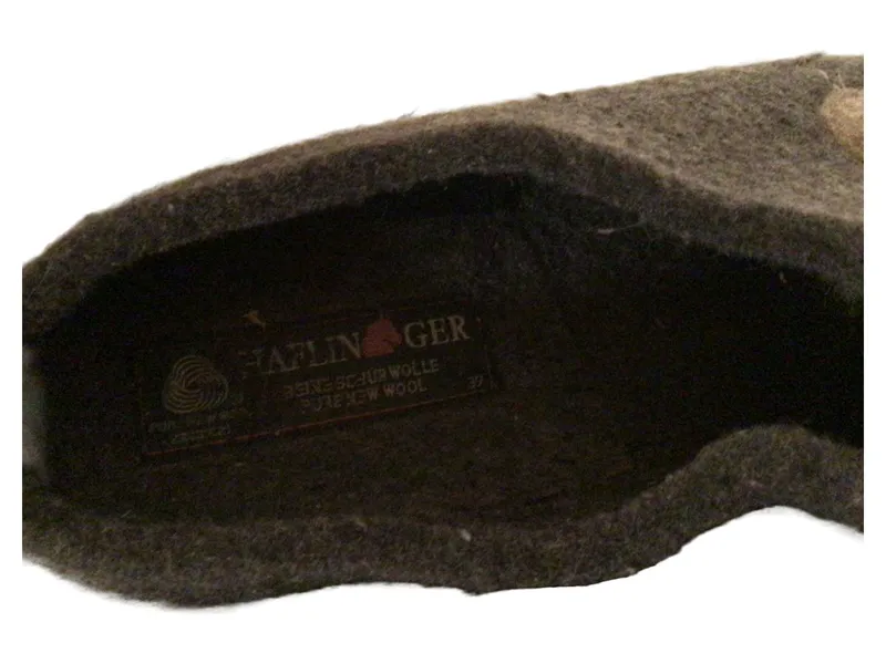 Haflinger Hausschuhe Filz Pantoffeln Damen Grau Gr. 39 Schurwolle 3