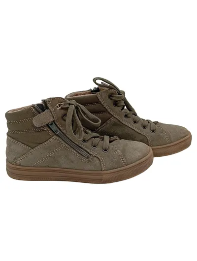 Richter Kinder Sneaker High-Top Wildleder Oliv Gr. 30 Reißverschluss