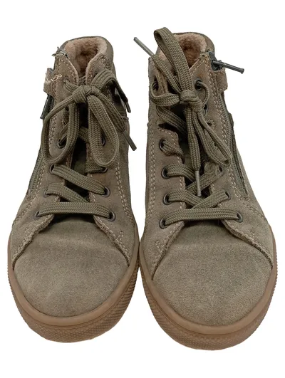 Richter Kinder Sneaker High-Top Wildleder Oliv Gr. 30 Reißverschluss