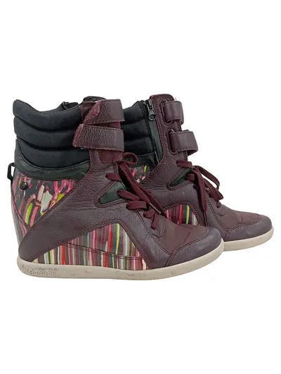 Reebok Damen Sneaker High Keilabsatz Wedge Lila Gestreift Gr. 39