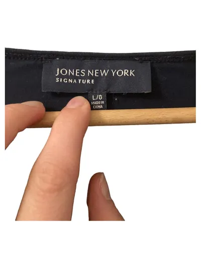Jones York Damen T-Shirt Blau Gr. 40, L Rüschenkragen Kurzarm