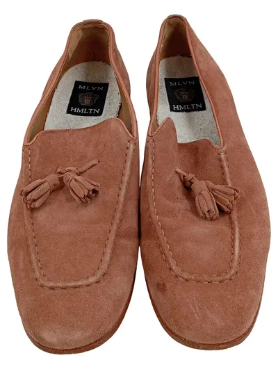 Melvin & Hamilton Herren Slipper Mokassins Braun Gr. 47 Quaste Wildleder
