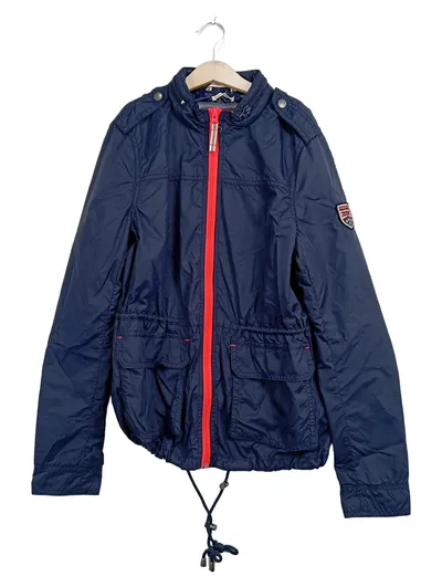 Hilfiger Denim Windjacke Damen Blau Gr. 36/S Kapuze Reißverschluss