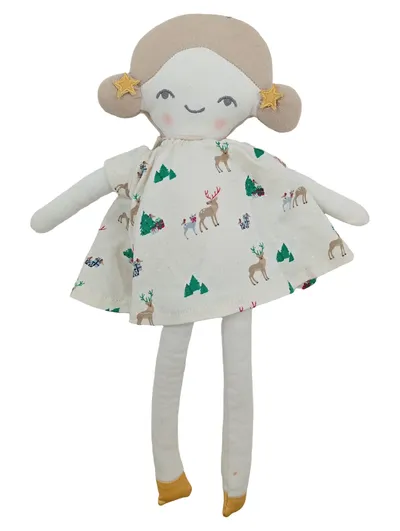 Tchibo Handpuppe Waldtiere Stoffpuppe Weihnachten Beige 32 cm