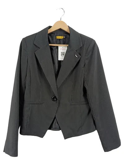 Chilli Damen Blazer Schwarz Gestreift Gr. 38 M Business