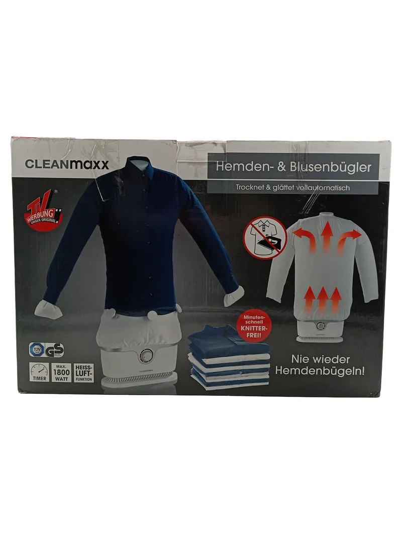 CLEANmaxx Hemden- & Blusenbügler Trockenbügeleisen 1800W vollautomatisch 1