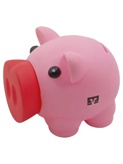 Volksbank Sparschwein Spardose Rosa Kunststoff 8, 5cm Werbeartikel