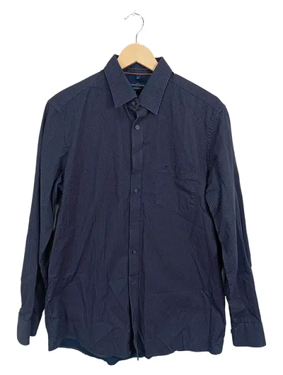CASAMODA Herren Business Hemd Comfort Fit Gr. L 41/42 Blau Gepunktet