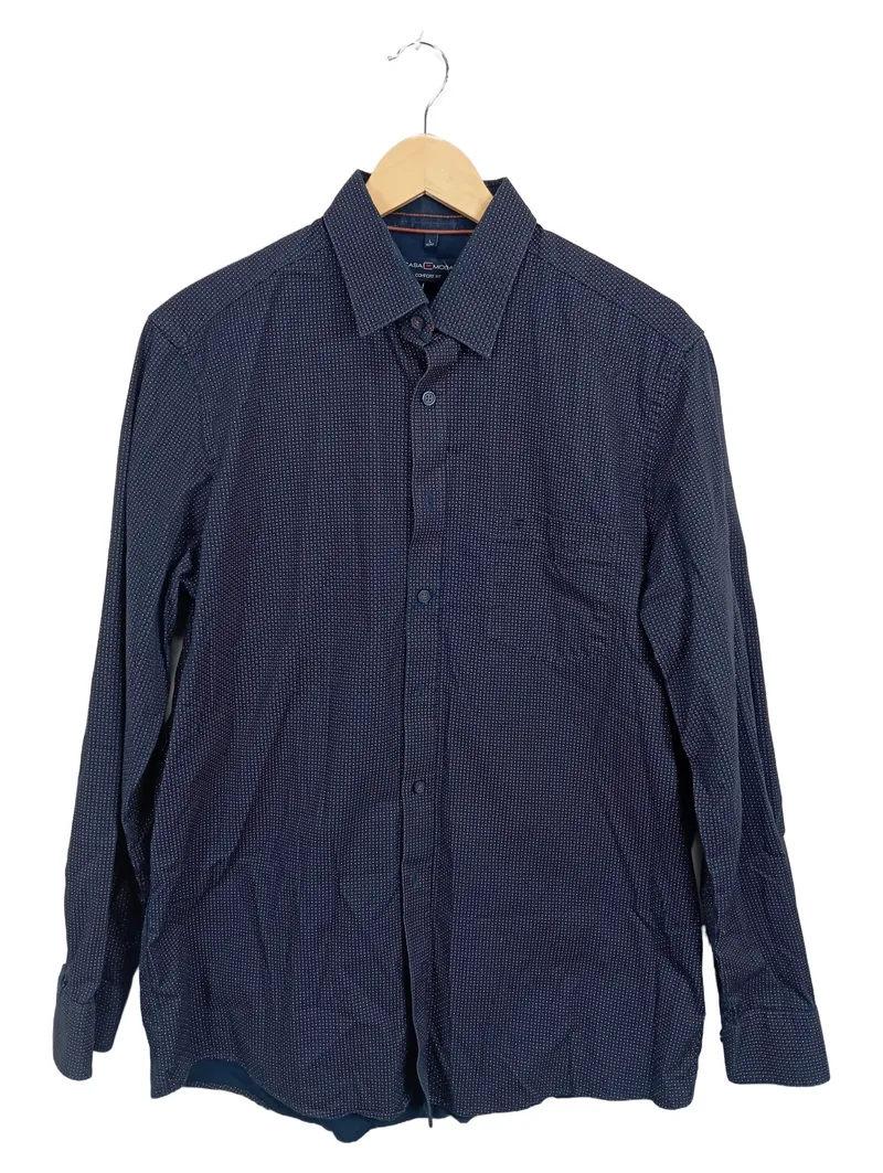 CASAMODA Herren Business Hemd Comfort Fit Gr. L 41/42 Blau Gepunktet 1