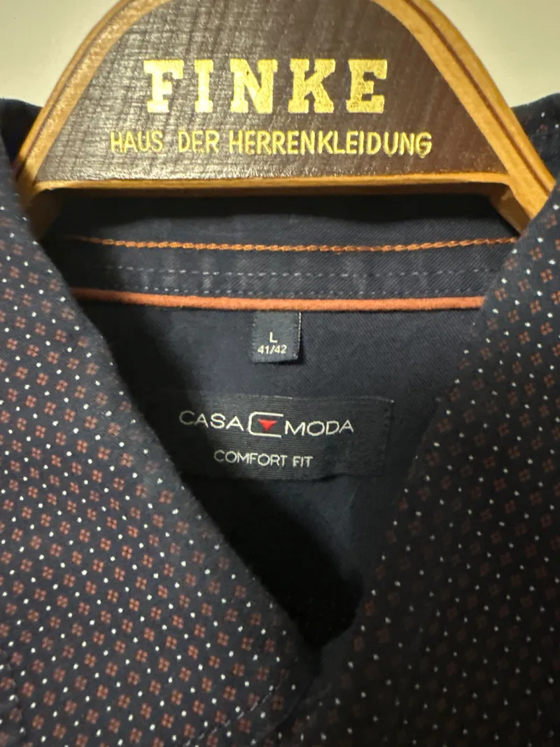 CASAMODA Herren Business Hemd Comfort Fit Gr. L 41/42 Blau Gepunktet 2