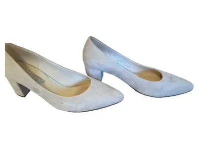 Gabor Damen Pumps Wildleder Blockabsatz Beige Gr. 40 Klassisch