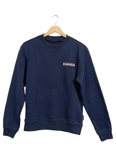 Napapijri Herren Pullover Sweatshirt Blau Logo Print Gr. XS Casual