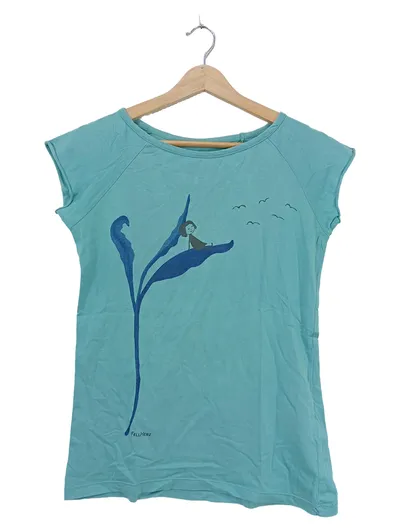 FellHerz Damen T-Shirt Print Türkis Gr. S Fair Organic Bio-Baumwolle