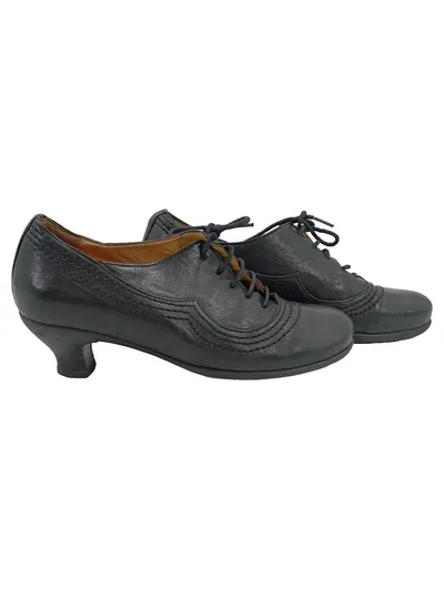 BRAKO Damen Schnürschuhe Leder Schwarz Gr. 40 Klassisch Absatz
