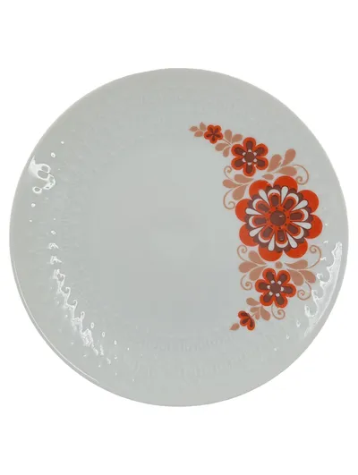 Mitterteich Unterteller 20 cm Keramik Weiß Blumenmuster Retro
