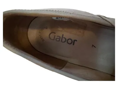 Gabor Damen Schuhe Pumps Mary Jane Leder Beige Gr. 40.5 Klassisch