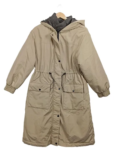 ASOS Design Petite Damen Winterjacke Parka Gr. 36 S Beige Kapuze