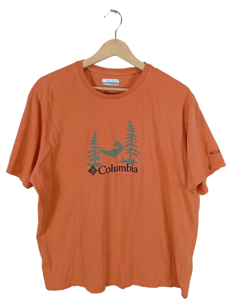 Columbia Herren T-Shirt Gr. 52, XL Orange Outdoor Grafik Print Baumwolle 1
