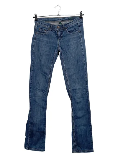 BENETTON Jeans Damen Regular Fit W28 L32 Gr. 36 Blau Denim