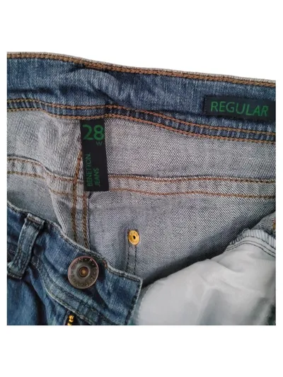 BENETTON Jeans Damen Regular Fit W28 L32 Gr. 36 Blau Denim