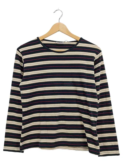 Hajo Sport Damen Langarmshirt Gestreift Gr. S Schwarz Beige Rot