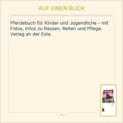 Pferde Buch Verlag an der Este Kinderbuch Reiten Pflege Rassen Hobbybuch