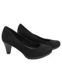 Marco Tozzi Damen Pumps Absatzschuhe Schwarz Wildleder Gr. 39 8cm Absatz 1