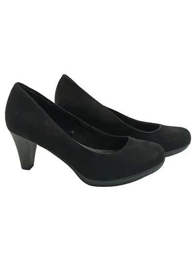 Marco Tozzi Damen Pumps Absatzschuhe Schwarz Wildleder Gr. 39 8cm Absatz