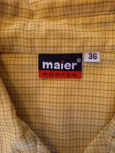 Maier Sports Damen Hemdbluse Kurzarmhemd Kariert Gelb Gr. 36 Outdoor