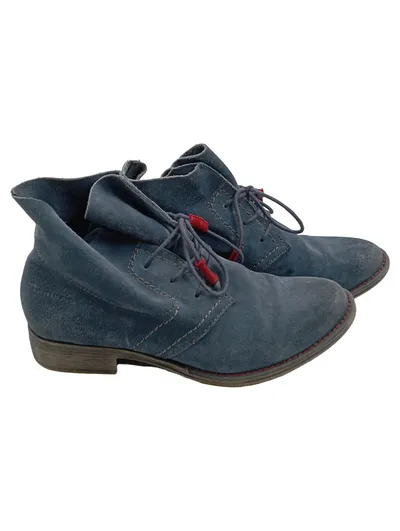 Tamaris Damen Stiefeletten Wildleder Blau Gr. 37 Schnürer Casual