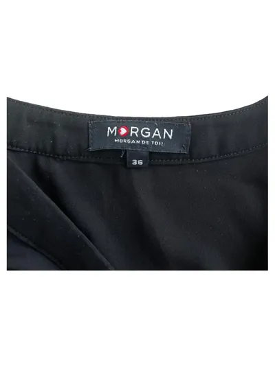 Morgan De Toi Damen Bluse Schwarz Gr. 36 S Rüschen Schnürung Viskose