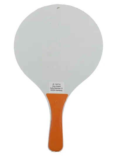 Werbe-Tischtennisschläger Holz Weiß Orange 37cm Freizeitschläger