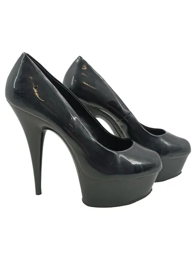 Pleaser Plateau Pumps Damen Gr. 40 Schwarz Lack High Heels 16cm