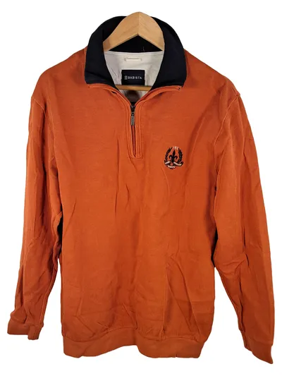 Babista Herren Pullover 1, 4 Zip Troyer Gr. 52 Orange Rippstrick Logo