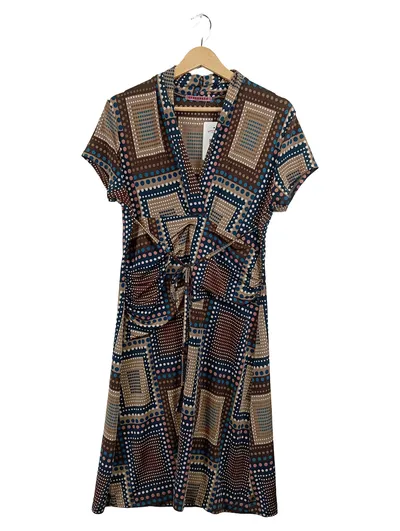 Hugenberg Damen Freizeitkleid Retro Mehrfarbig Geometrisch Gr. XL