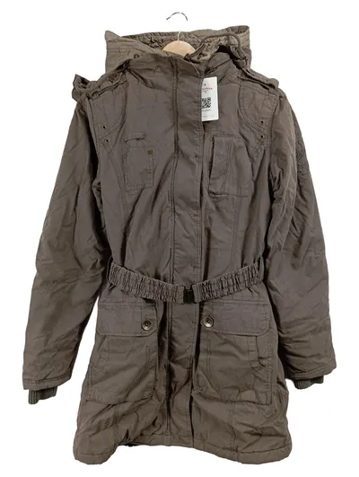 SOCCX Damen Winterjacke Parka Gr. M 38 Braun Outdoor Kapuze