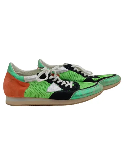 Philippe Model Tropez Herren Sneaker Low Gr. 45 Neon Grün Retro Paris