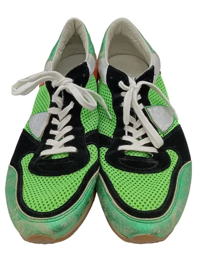 Philippe Model Tropez Herren Sneaker Low Gr. 45 Neon Grün Retro Paris