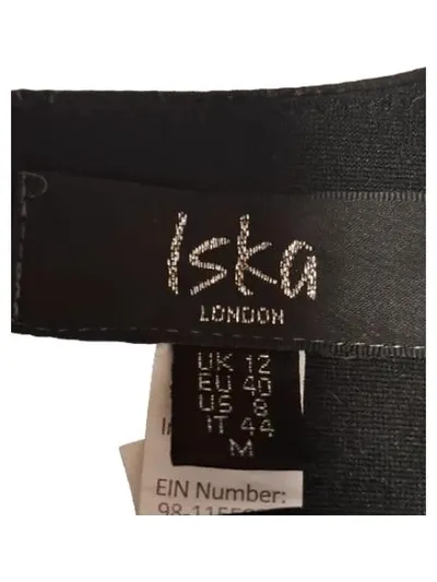 ISKA London Damen Kleid Gr. 40 Grau Schwarz Abstrakt A-Linie Freizeitkleid