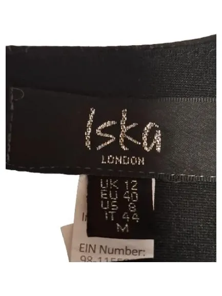 ISKA London Damen Kleid Gr. 40 Grau Schwarz Abstrakt A-Linie Freizeitkleid 2