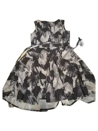 ISKA London Damen Kleid Gr. 40 Grau Schwarz Abstrakt A-Linie Freizeitkleid 3