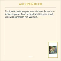 Zooloretto Würfelspiel Abacusspiele Michael Schacht Familienspiel Zoo 3