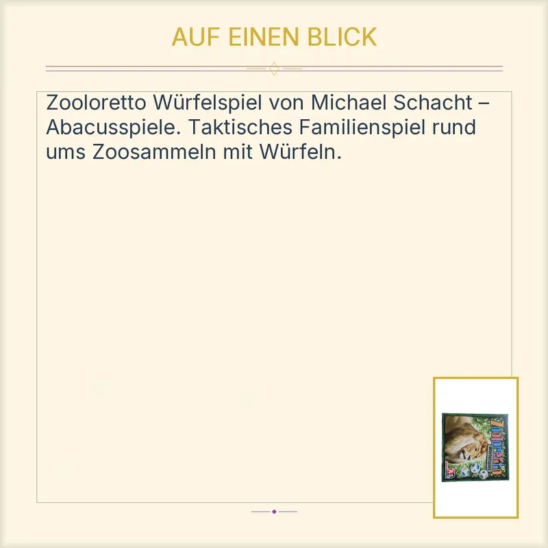 Zooloretto Würfelspiel Abacusspiele Michael Schacht Familienspiel Zoo 3