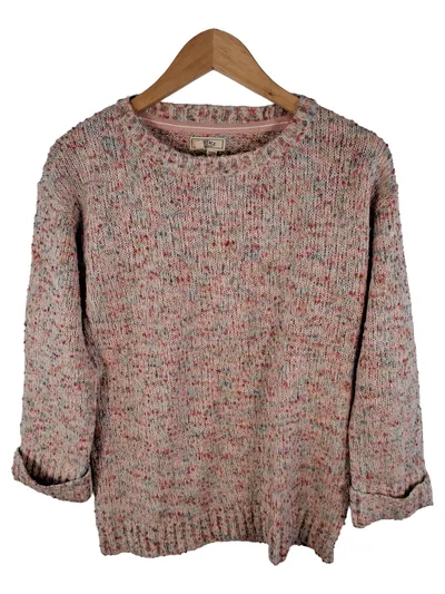 FatFace Damen Strickpullover Gr. 36/S Rosa Meliert Casual Rundhals