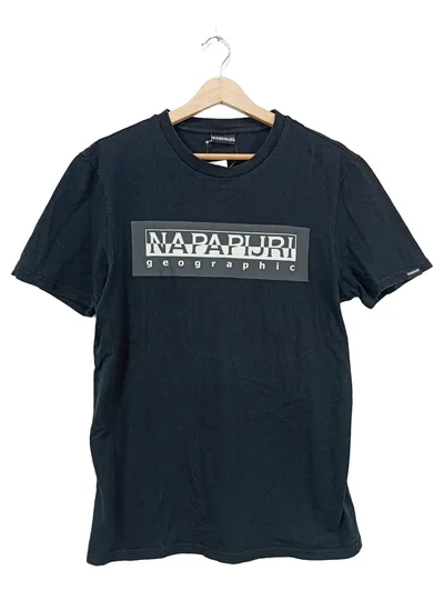 Napapijri Geographic T-Shirt Herren Gr. M Schwarz Box-Logo