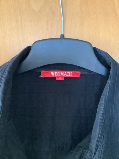 Wissmach Damen Hemdbluse Schwarz Gestreift Gr. 44 Langarm Knopfleiste