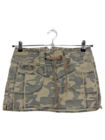 Fishbone Damen Minirock Camouflage Grün Gr. 34/XS Baumwolle Streetwear