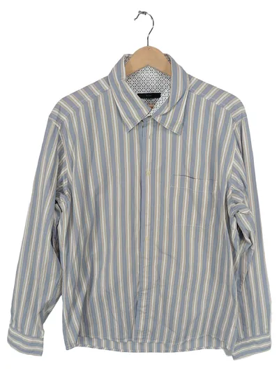 Ingres Weiss (Tchibo, TCM) Herren Hemd Blau Gestreift Langarm Gr. 39, 40